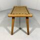 Tabouret en chêne blond spécial, petit banc des années 1960.
