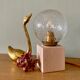 Vintage glass globe table lamp and wooden foot