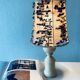 Lamp in turned wood and beads