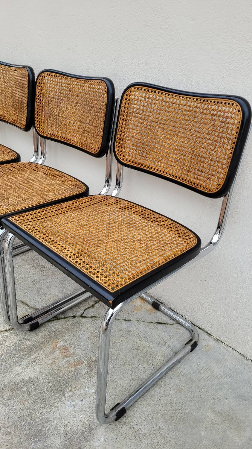 Set of 4 Marcel Breuer cesca black b32 chairs