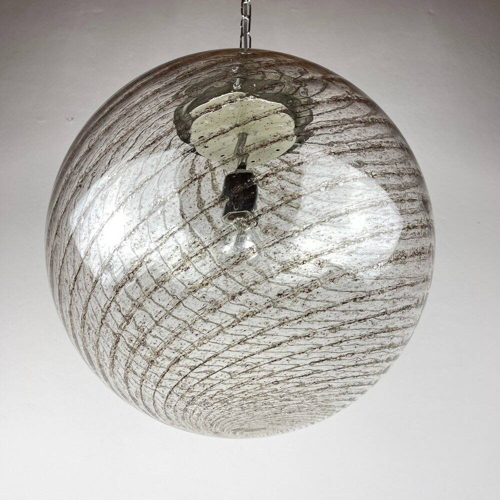 Vintage swirling Murano glass pendant lamp La Murrina, Italy, 1970s