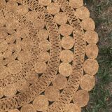Vintage jute round carpet