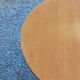 1950s round oak table, 2 heights, central quadripod leg