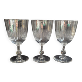 3 Verres à eau – Cristal soufflé et taillé