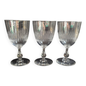 3 Water glasses – Blown and cut crystal