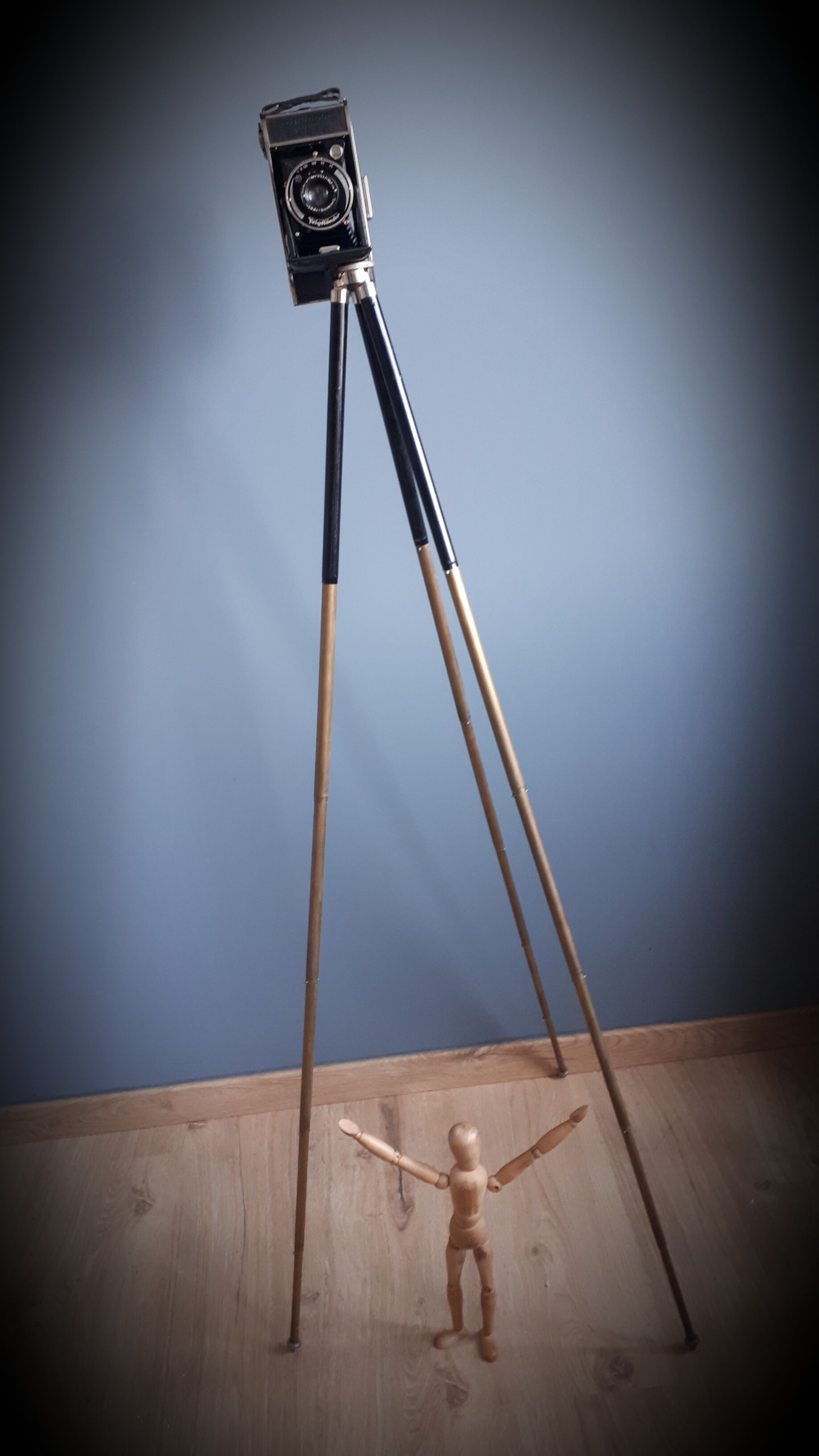 Voigslander camera on brass tripod