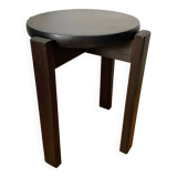 Black lacquered wooden stool