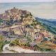 Gordes, village in the Luberon, oil on canvas signed Gisèle Renaut