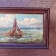 Gouache sur panneau, marine, voilier, S.Leleu