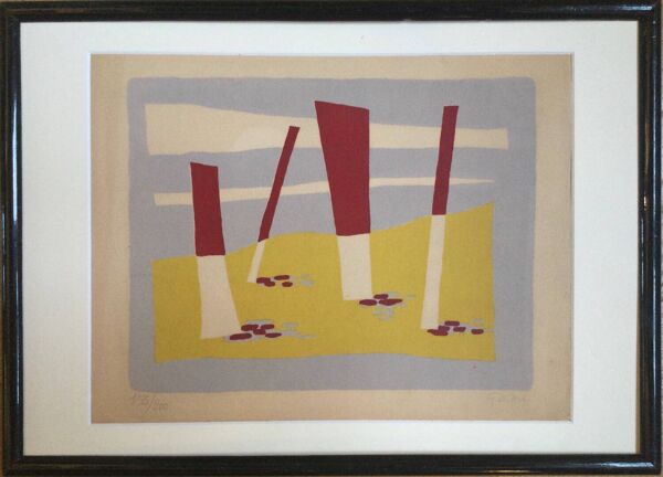 La plage,1954.lithographie originale de léon gischia ( 1903-1991).
