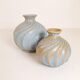 Pair of "Turkos" ceramic vases in mid-century style, Ewald Dahlskog, Bo Fajans, Sweden