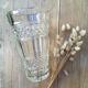 Vase vintage en verre moulé