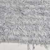 Wool gray turkish runner rug 262x96cm