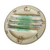 Assiette à asperge barbotine de Longchamp modèle Pompadour