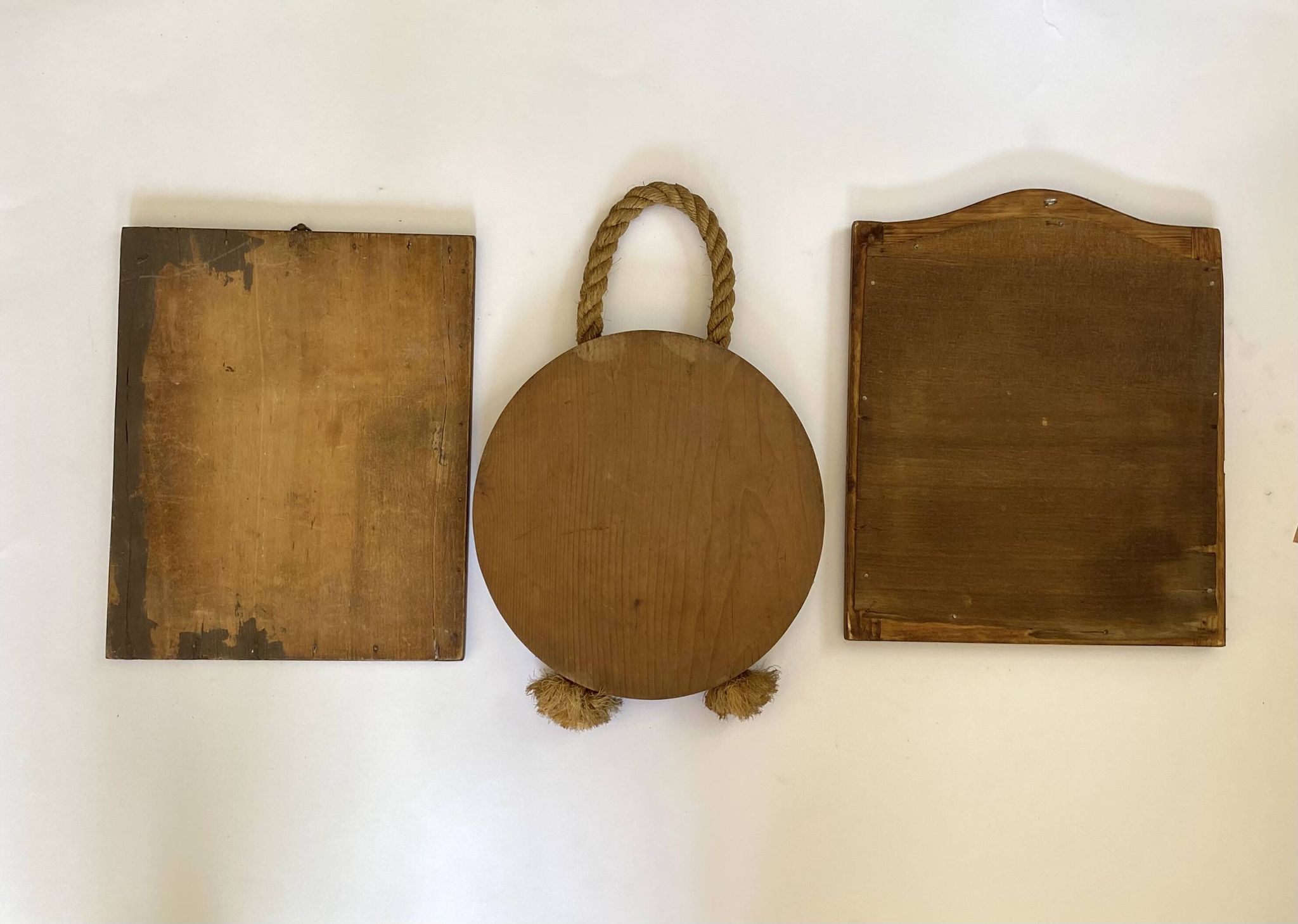 Miroir glace ancienne, bois chapeau de gendarme