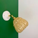 Vintage glass globe wall light in yellow from Clichy.