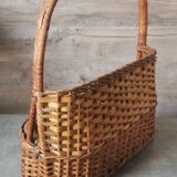 Vintage wicker bottle rack