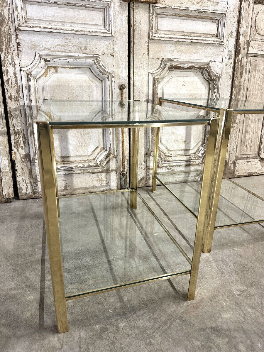 Pair of bronze side tables