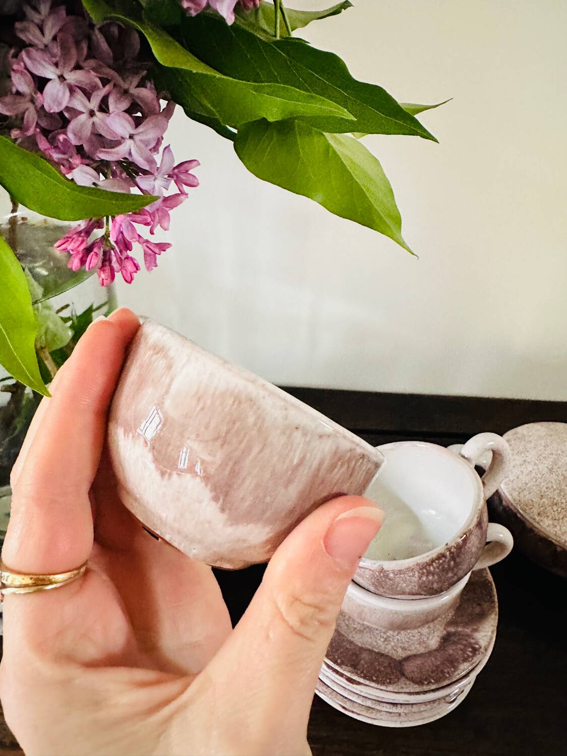 Vintage purple coffee set