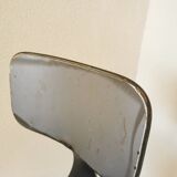 Chaise de bar vintage en métal faite à la main : siège pivotant en cuir à hauteur réglable