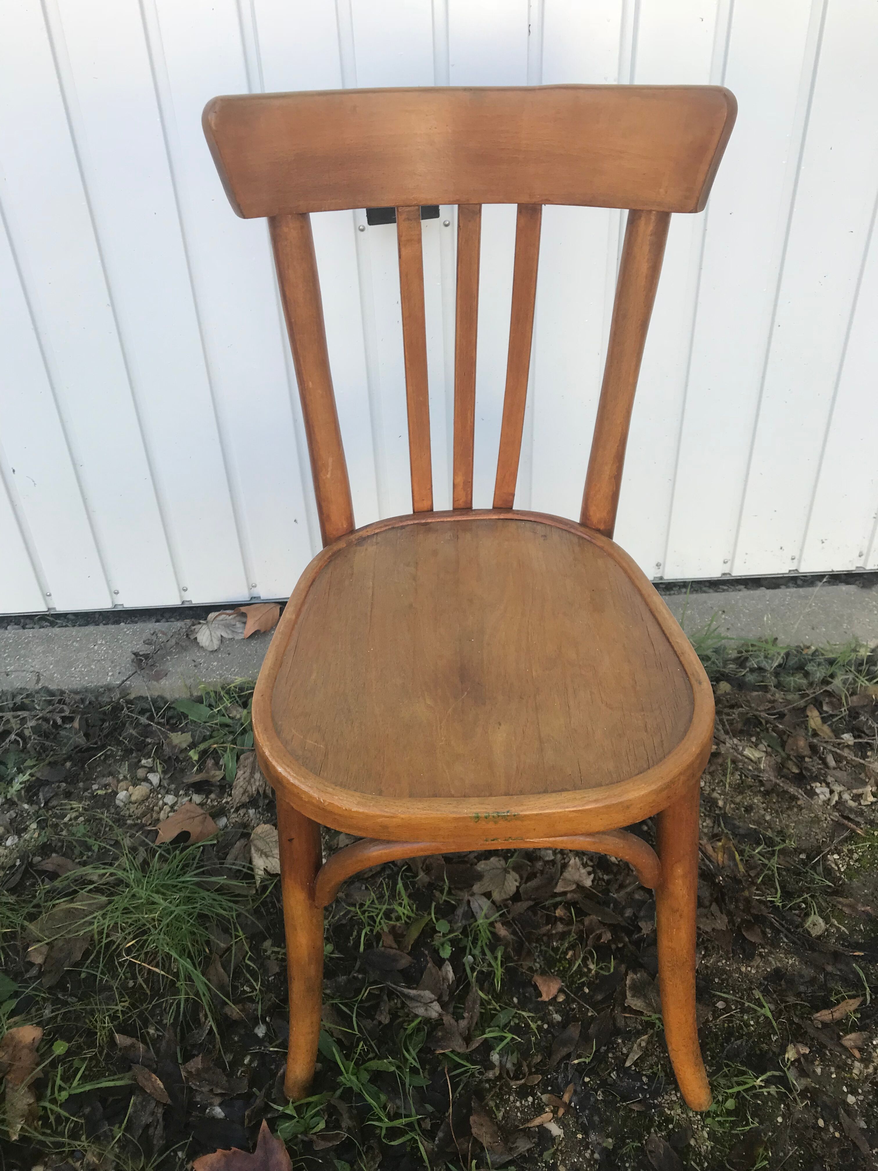 Pair of chairs bistro old vintage wood