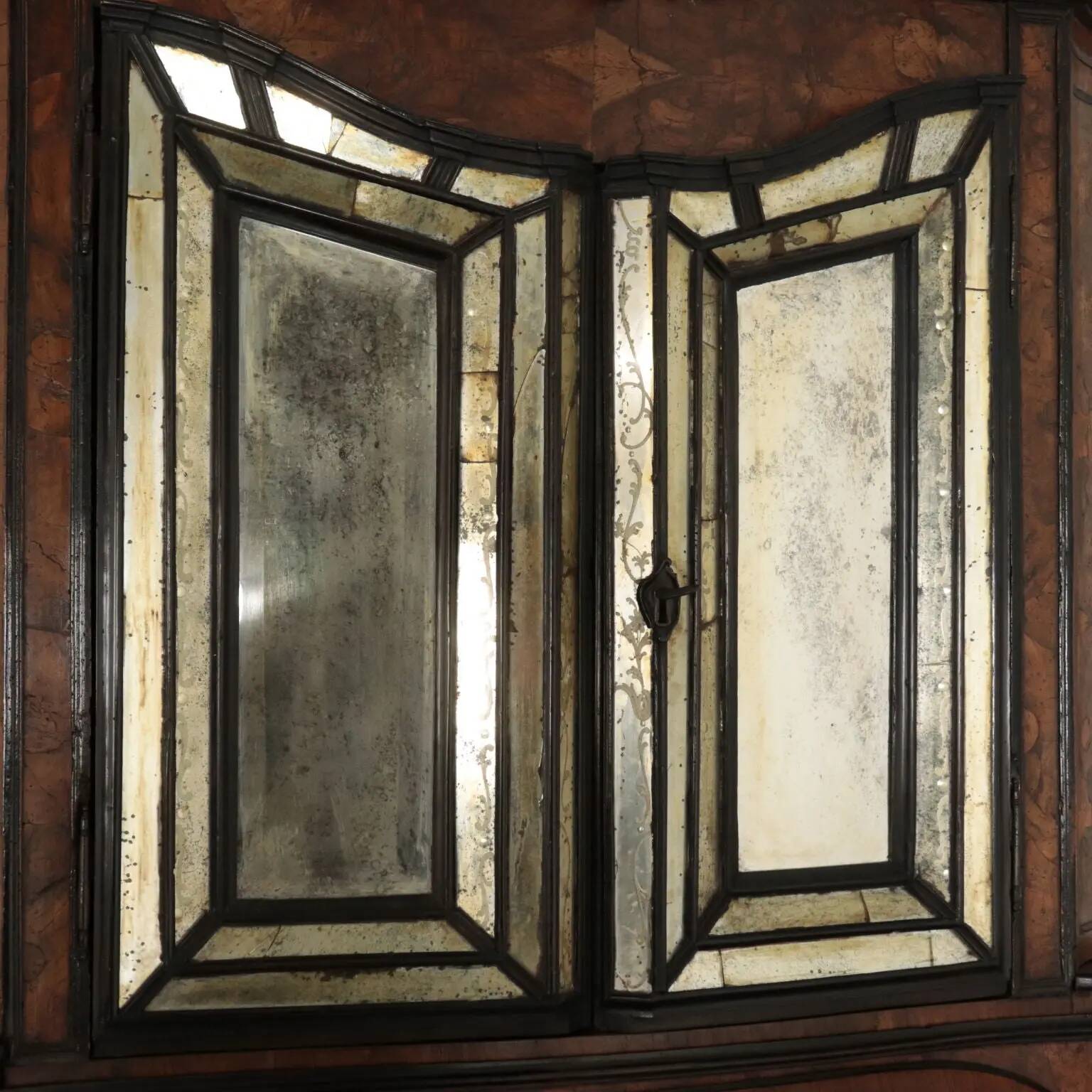Antique trumeau with walnut mirrors, Italy 20th century