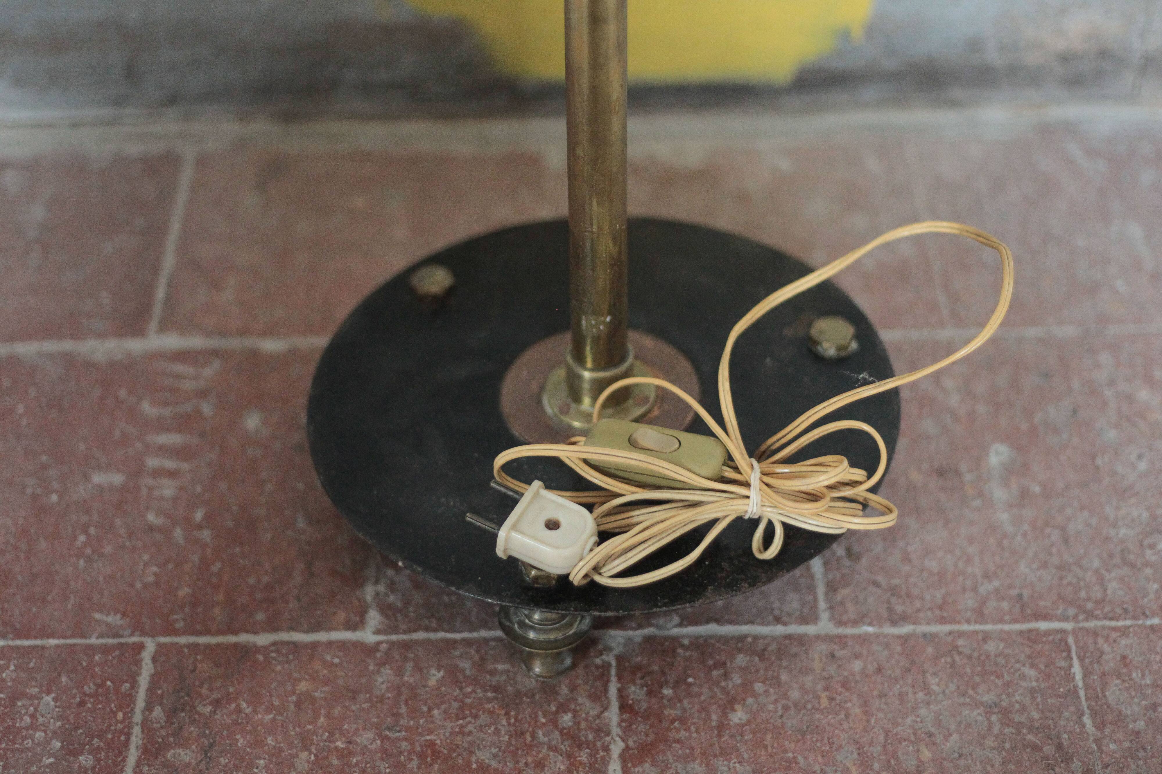 1930s brass floor lamp, reading lamp.