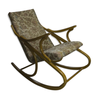 Rocking chair curved wooden tone