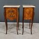 Pair of bedside tables in rosewood marquetry, Louis XV style – 2nd half of the 20th century
