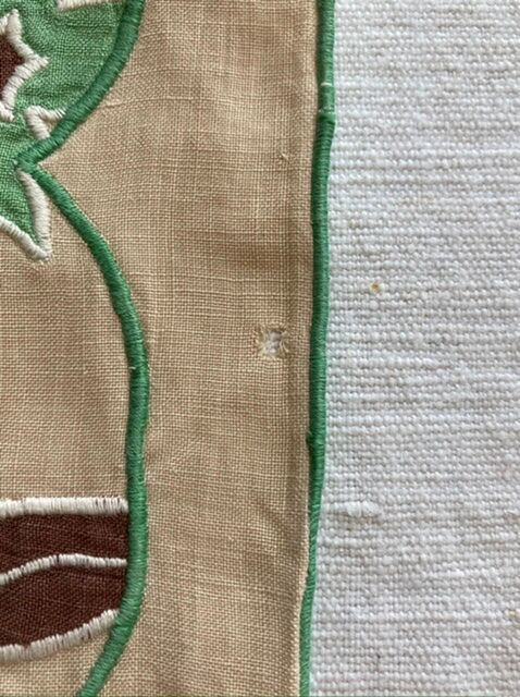 Vintage embroidered tea tablecloth and towels