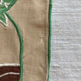 Nappe à thé brodée vintage et serviettes