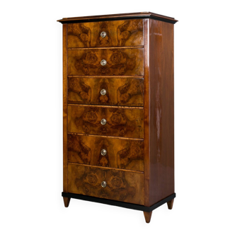 Biedermeier chest of drawers with a secretary, walnut veneer