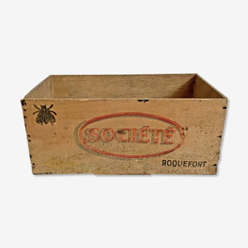 Caisse en bois "Roquefort" vintage