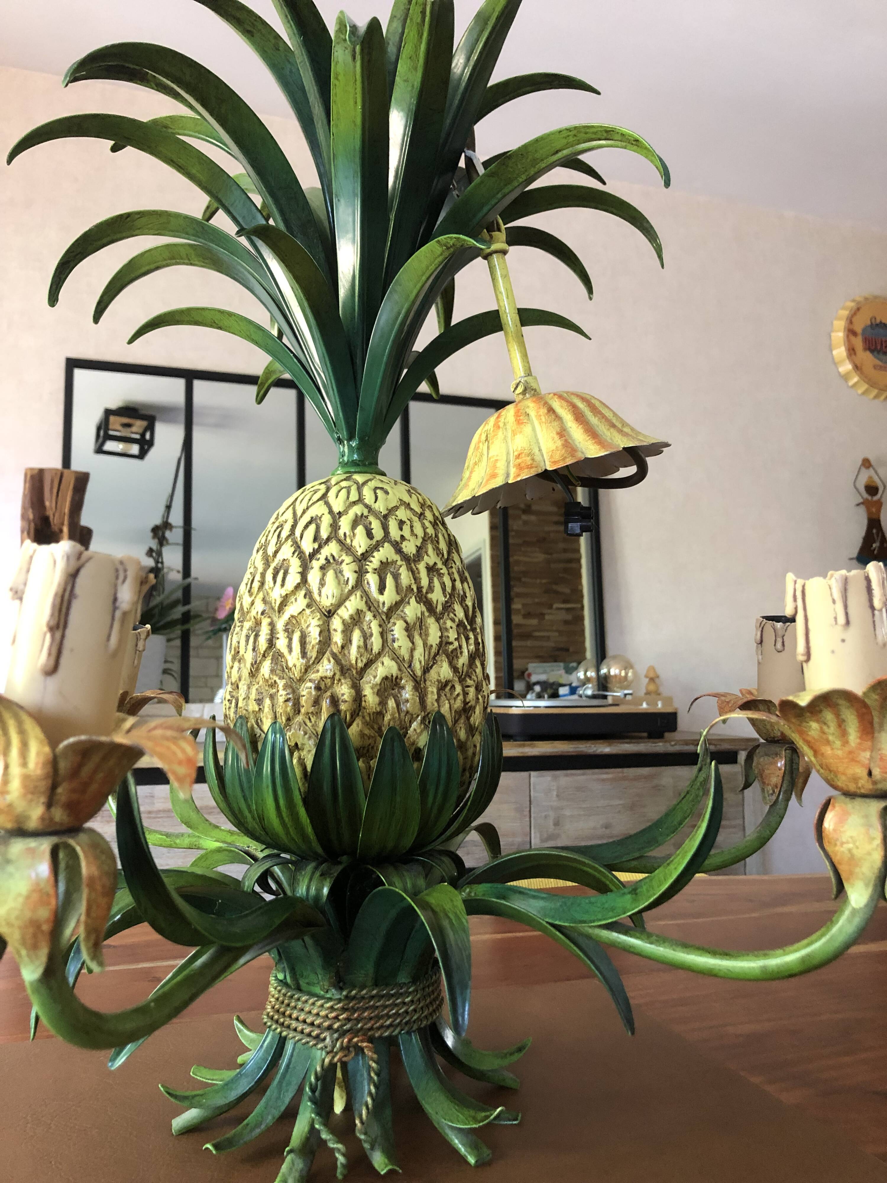 Vintage 1950s pineapple chandelier by Maison Charles.