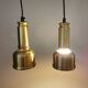 Two beautiful perforated brass hanging lamps, Danish and from the 1980s.