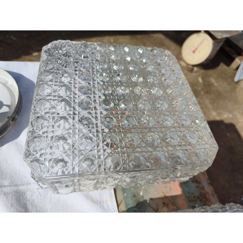 4 vintage ceiling lights from the 1960s in glass