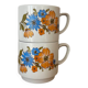 Vintage duo de tasses décor fleuri Monopoli