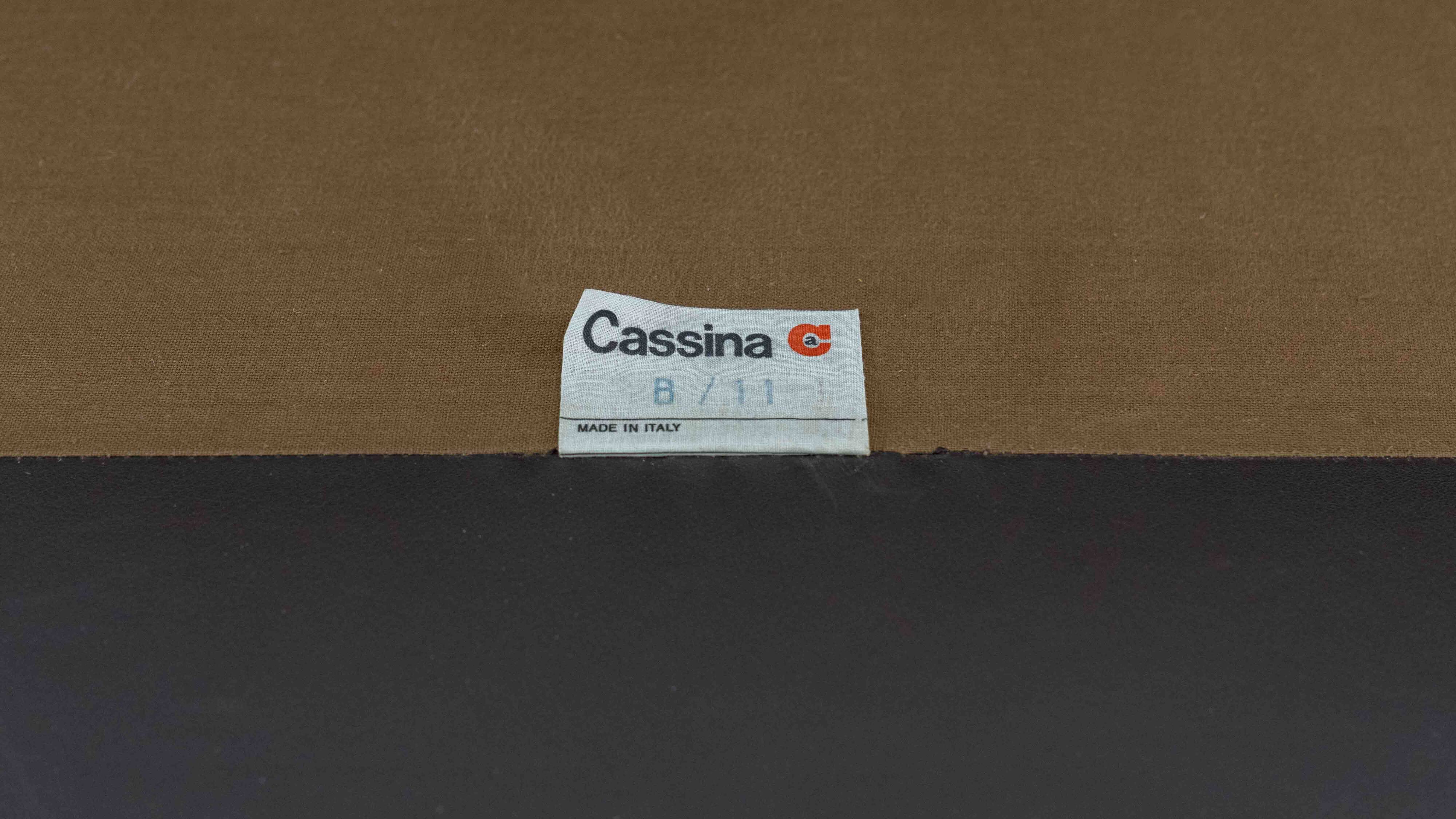 Cassina Maralunga 3seat-Sofa in darkbrown leather by Vico Magistretti