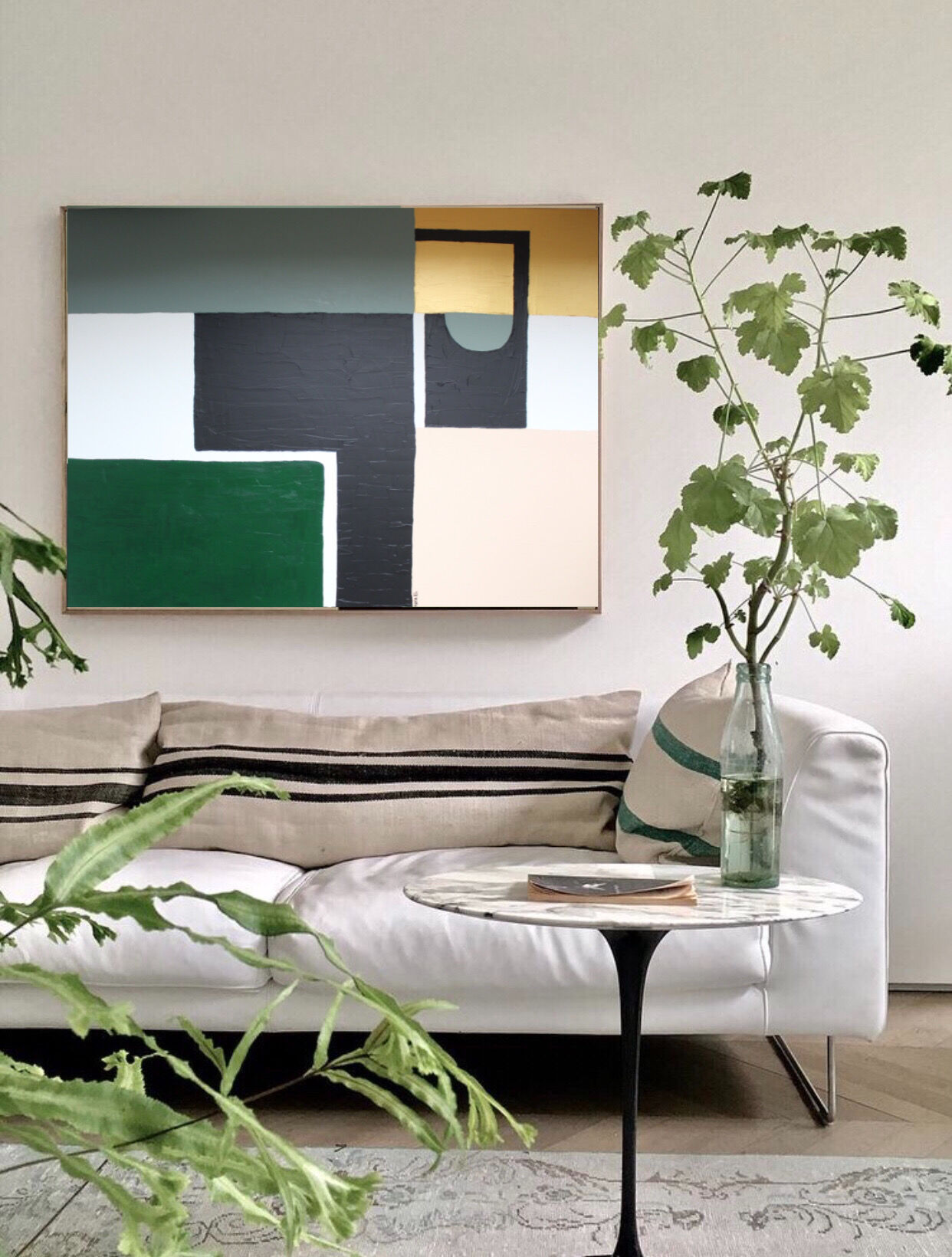 Large abstract acrylic painting for living room 116x97cm