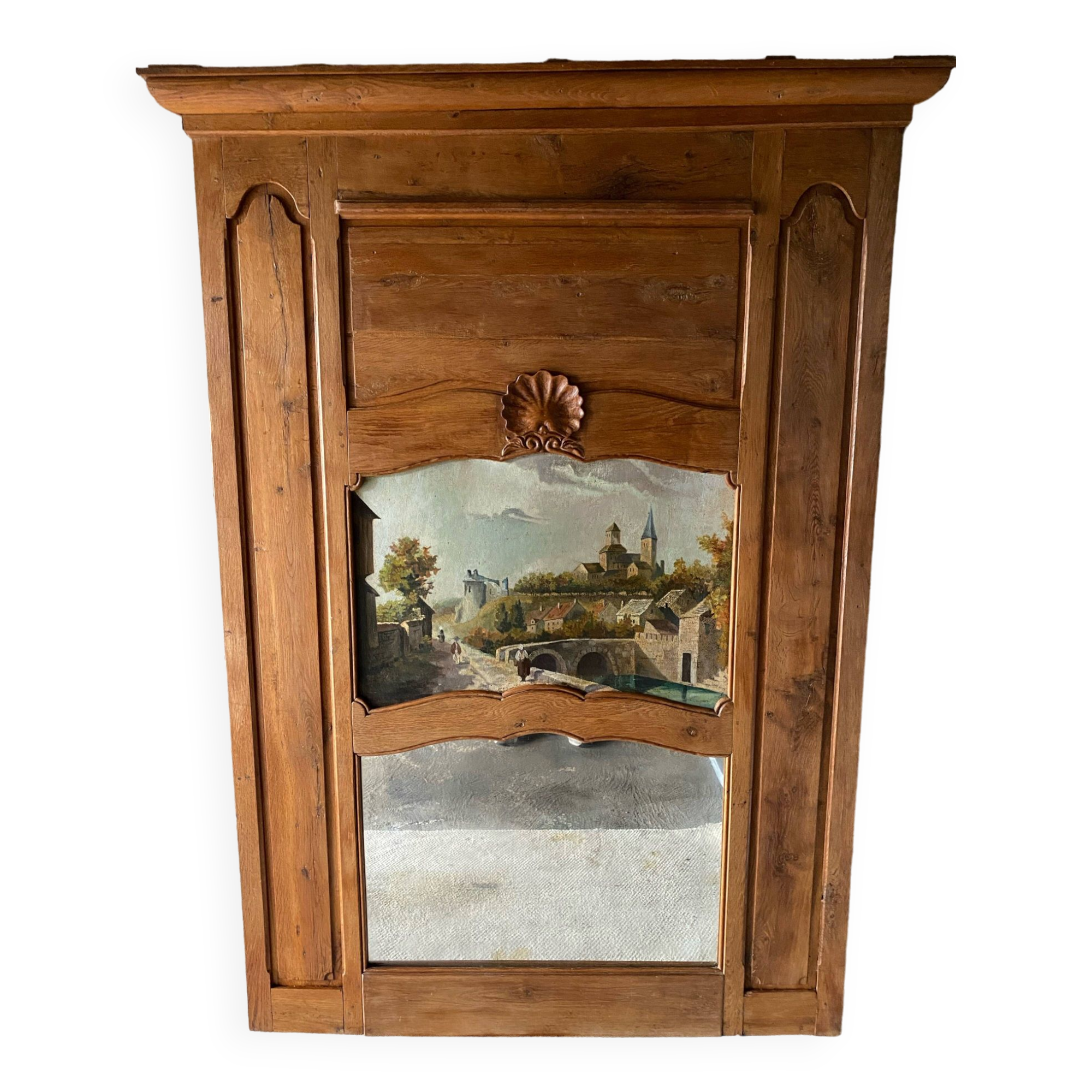 19th century oak trumeau.