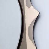 Postmodern sun shaped bronze wall mirror, italy