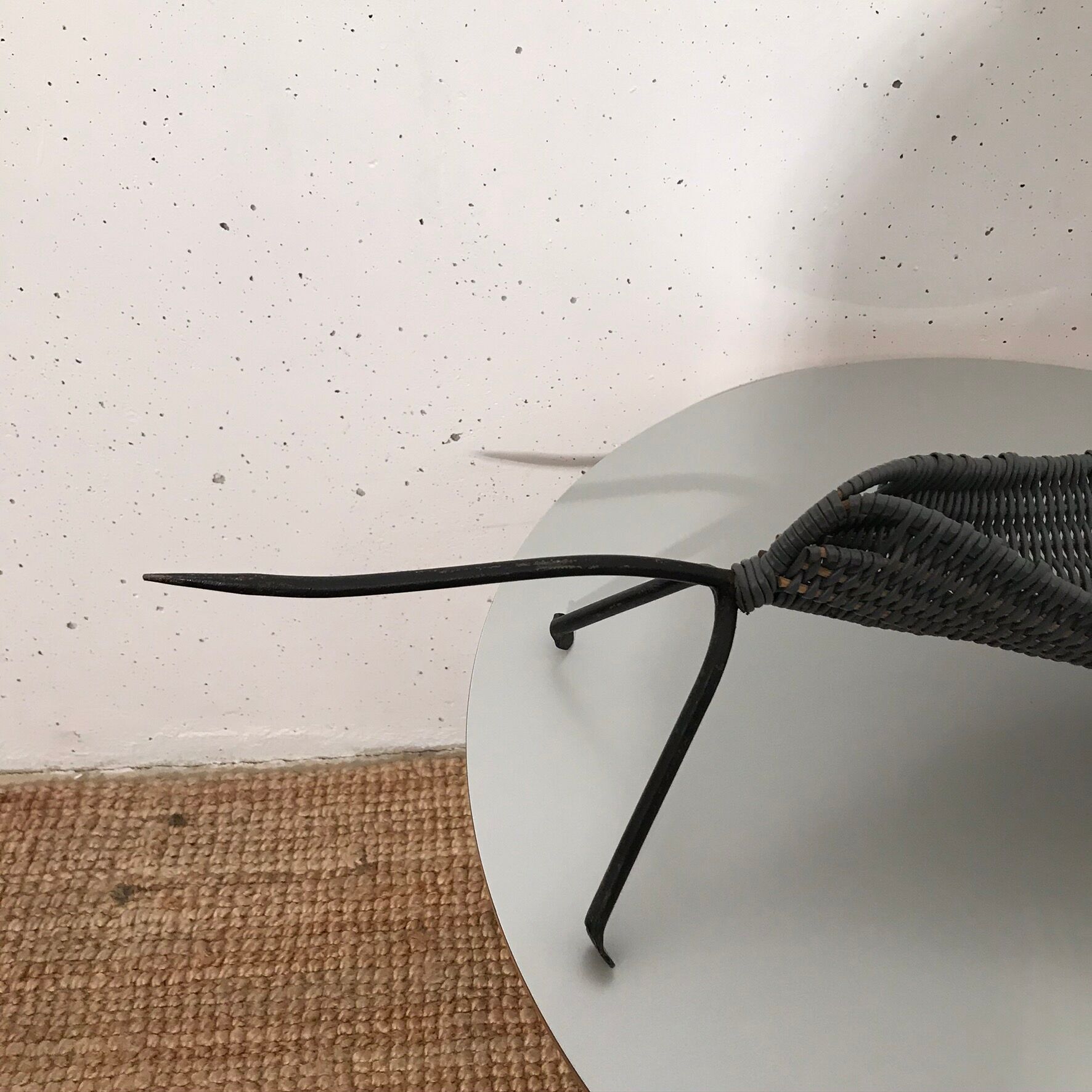 Dachshund basket, wrought iron 1950