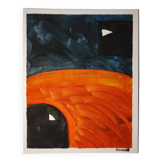 Signed abstract painting