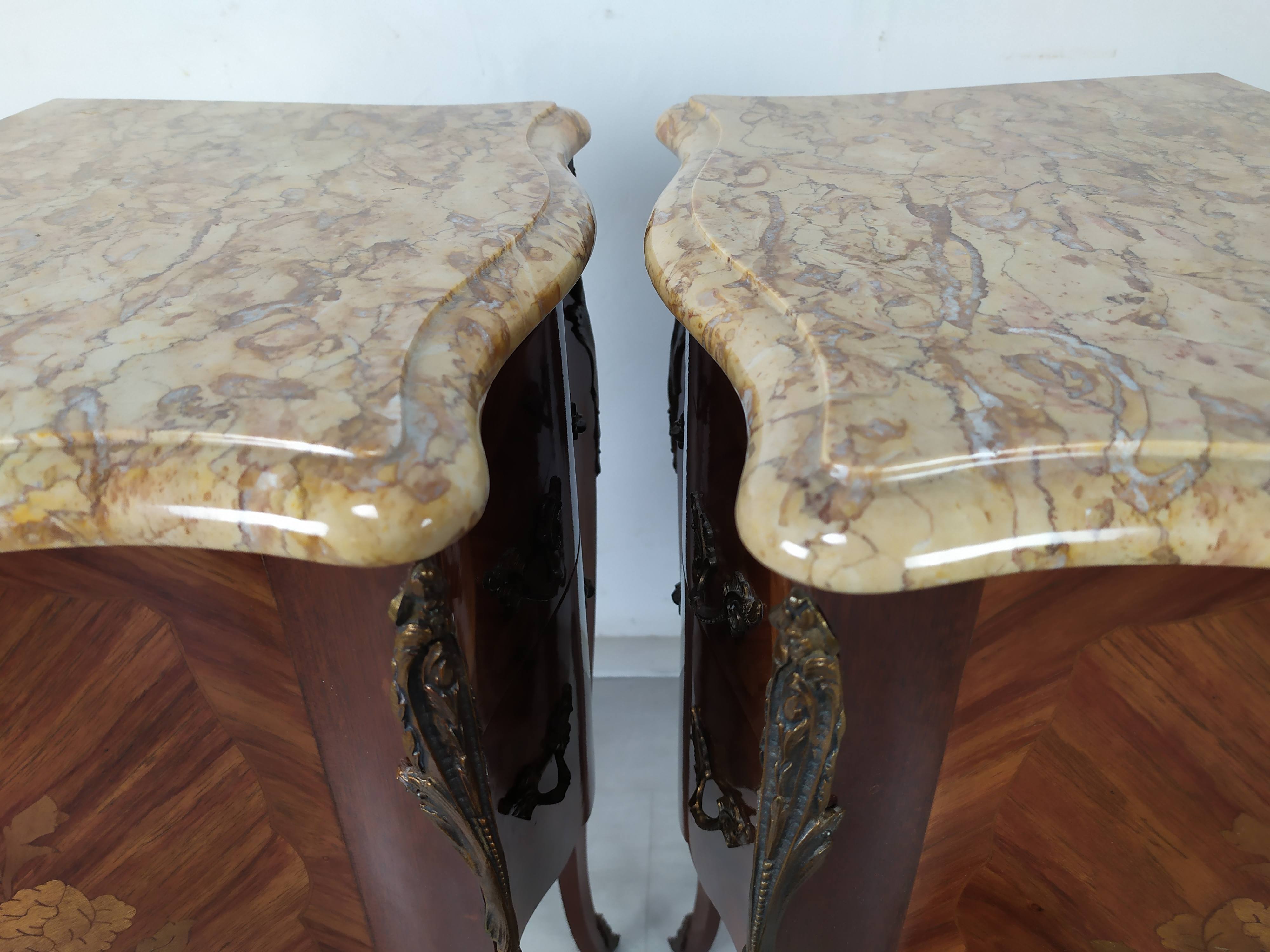 Pair of Louis XV style bedside tables