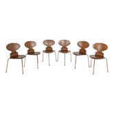 Chaises de salle à manger Model 3101 Ant du milieu du siècle par Arne Jacobsen pour Fritz Hansen, Danemark, années 1970, ensemble de
