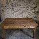 Table à manger rustique de ferme française, deux tiroirs, années 1920–1940