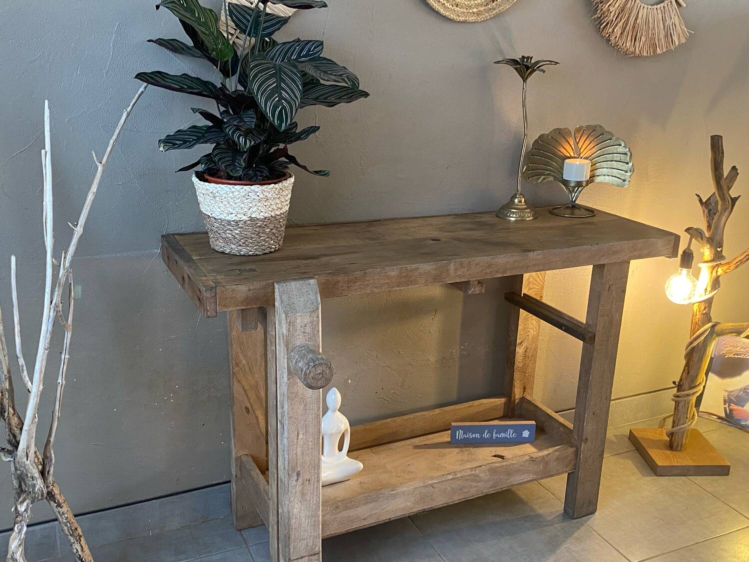 Vintage wooden workbench