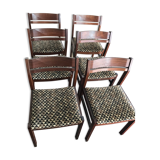 Series of six teak chairs