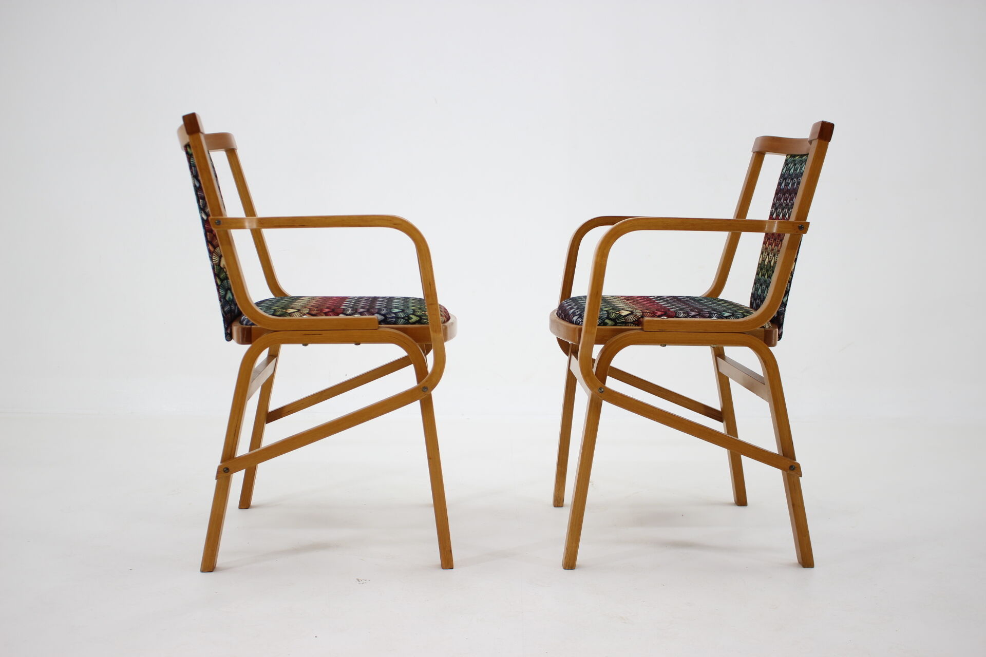 1970s Set of Two Rare Armchairs by Ton, Czechoslovakia