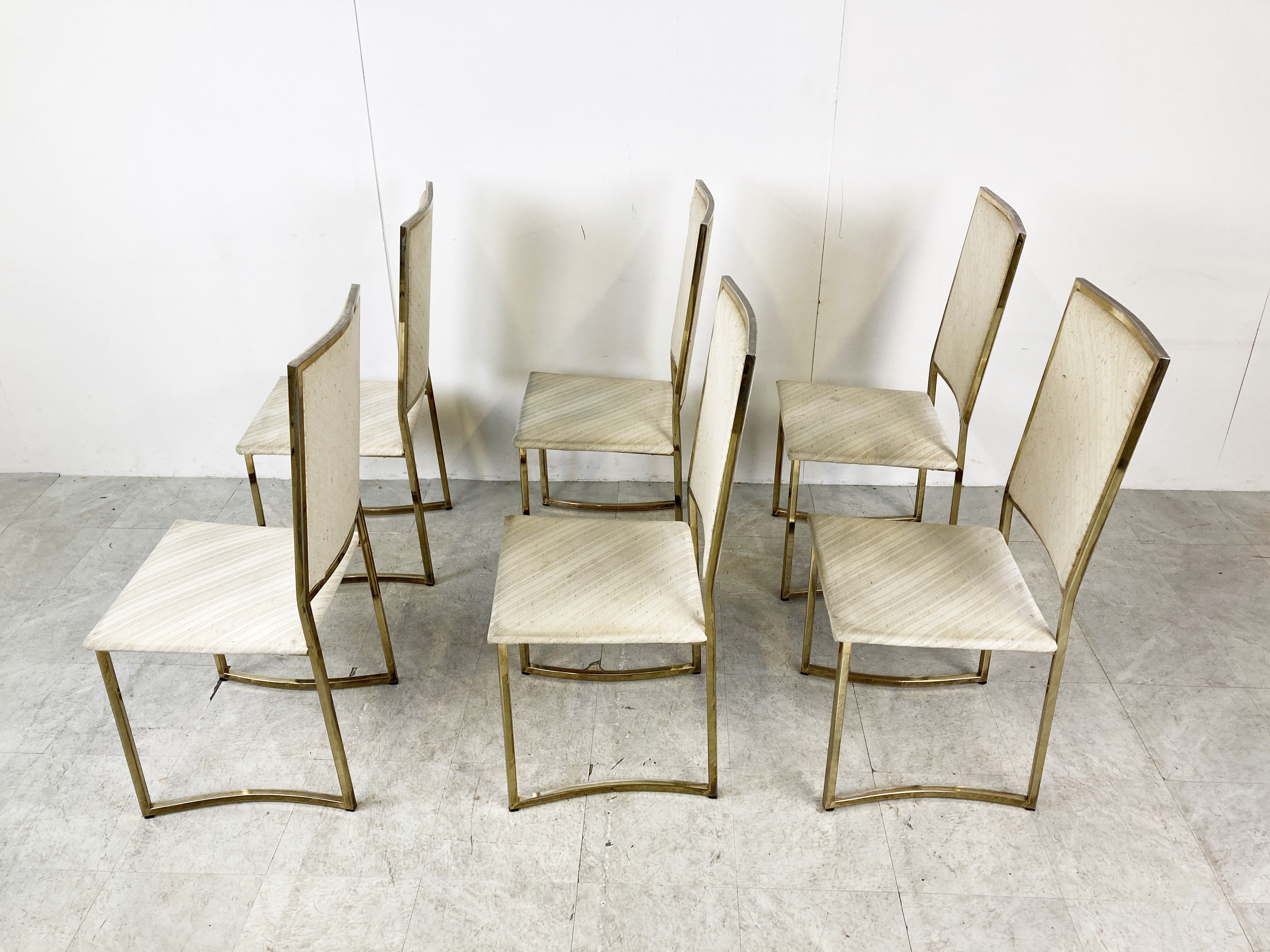 Vintage brass dining chairs by Belgo chrom, 1970s